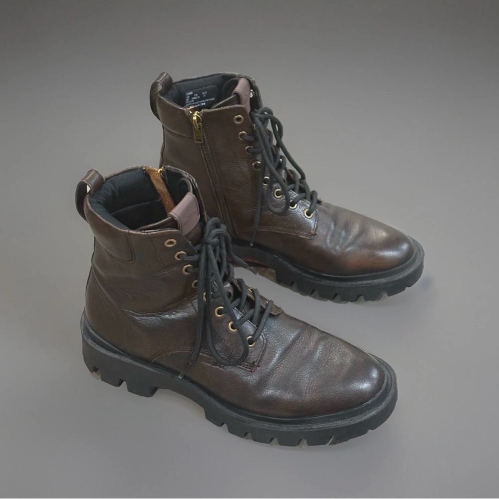 Coach Men’s Citysole Signature Leather Boot Size 9D Brown Rugged Preppy C5969